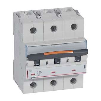 Disjoncteur DX³ 25kA arrivée haute/départ bas vis 3P 40A -courbe C - 3,5 mod|Legrand-LEG409785