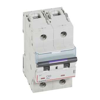 Disjoncteur DX³ 50kA arrivée haute/départ bas vis 2P 63A - courbe C - 3 mod|Legrand-LEG410154