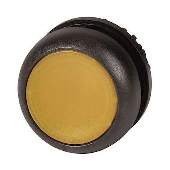 Bouton-poussoir lumineux, plat, jaune, à rappel|Eaton industries-EONM22S-DL-Y