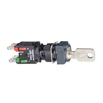 Harmony XB6 - bouton tournant - noir - D16mm - à serrure - 3 positions - 1O+1F|Schneider Electric-SCHXB6CGH5B