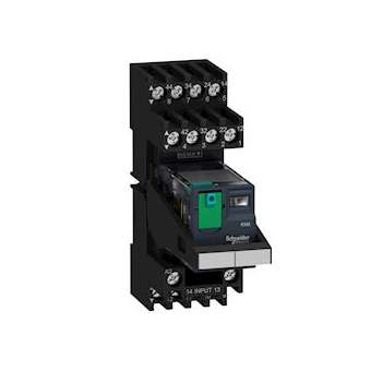 Zelio Relay RXM - relais monté sur embase cont mixtes - 4OF - 6A - test - 24VDC|Schneider Electric-SCHRXM4AB1BDPVM