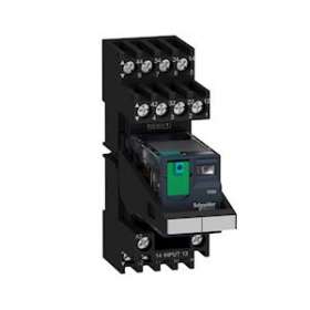 Zelio Relay RXM - relais monté sur embase cont mixtes - 4OF - 6A - test - 24VDC|Schneider Electric-SCHRXM4AB1BDPVM