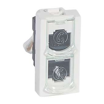 Prise doubleur RJ45 contacts 45 Mosaic avec téléphone et téléphone|Legrand-LEG076535