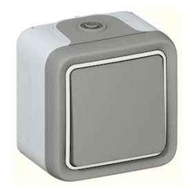 Interrupteur ou va-et-vient Plexo complet apparent - Gris - blister|Legrand-LEG069968