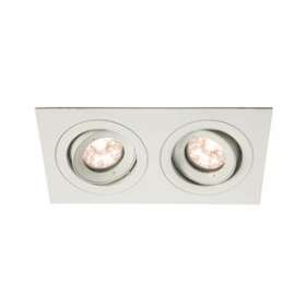Spot BE BEST DESIGN GU10 rectangle 2 têtes orientable, blanc IP65|Europole-POL246550