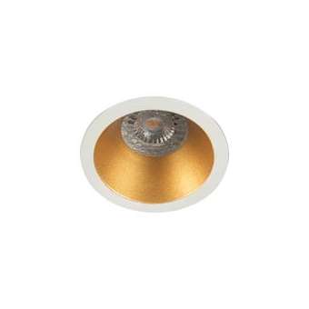 Spot DECO+ GU10 rond fixe, blanc mat/doré IP20|Europole-POL28002