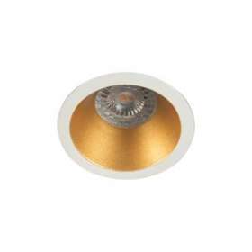 Spot DECO+ GU10 rond fixe, blanc mat/doré IP20|Europole-POL28002
