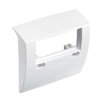 Cadre 45mmx45mm - 2 postes - Pour plinthe Keva 125mmx20mm - PVC Blanc Artic|Planet wattohm-PLW11093
