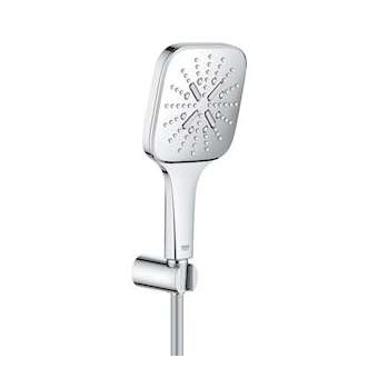 Ensemble de douche 3 jets support mural Rainshower SmartActive 130 Cube Chromé|Grohe-GO226589000
