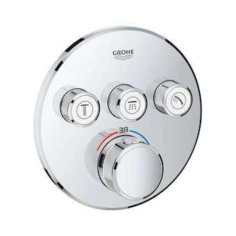 Thermostatique installation encastrée 3 sorties Grohtherm SmartControl Chromé|Grohe-GO229121000