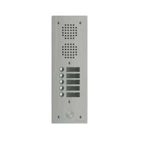 Platine aluminium 5mm audio 1 rangée 5 boutons|Golmar-BITUHR1005