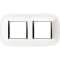 Plaque elliptique Axolute Métallisé 2+2 modules horizontal ou vertical - Blanc|Bticino-TICHB4802M2HD
