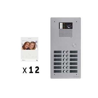 Kit 12 appels vidéo avec platine de rue alu 5mm GTV62|Golmar-BITGKVG2P-212