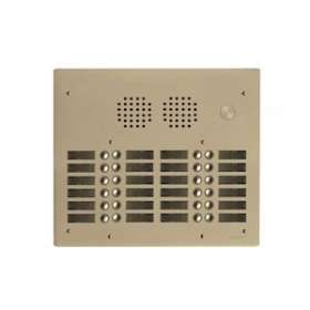 Platine aluminium HAUT-RISQUE audio 4 rangées 24 boutons CHAMPAGNE|Golmar-BITUHR4024-CH