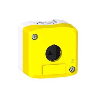 Harmony - Boite vide 1 trou dia 22mm couvercle jaune et fond gris clair|Schneider Electric-SCHXALFK01