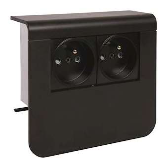 Support SL20055 avec 2x 2 P+T (Fr.) noir|Hager-HAGSL200559609011