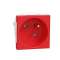 Unica - prise 2P+T - FR - 45DEG - goulotte - raccord rapide - Rouge - méca seul|Schneider Electric-SCHNU304903T