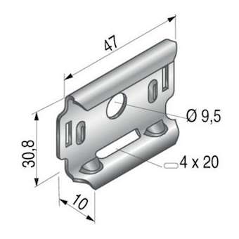 Clips multifonction T25/50, largeur maxi 200 mm, SZ|Niedax France-NDX552129