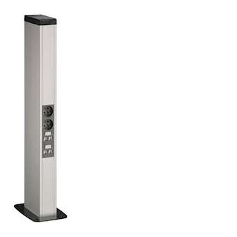 Colonnette officea h 650mm double face alu (ELN) anodisé naturel|Hager-HAGDAP245700ELN