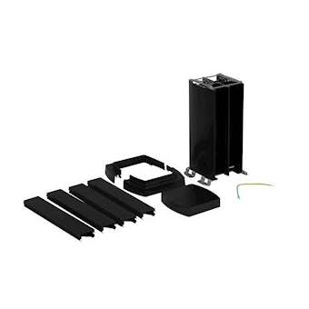 Colonnette clippage direct 4 compart h. 0,30m couvercle PVC - corps alu - noir|Legrand-LEG653042