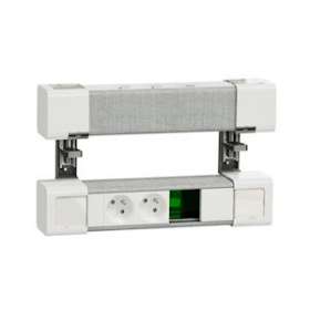 Unica System+ - Module bureau précâblé L - 2PC + USB A+C +VDI 2mod - blanc/tissu|Schneider Electric-SCHINS44406