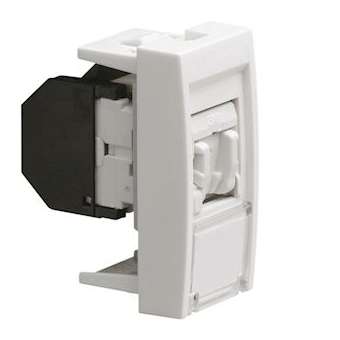 Systo prise RJ45 catégorie 6 STP pour Grade 3 1 module Blanc|Hager-HAGWS225