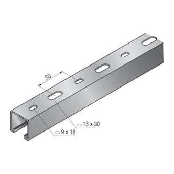 Rail STRUT 41x41x1.80, perforé, longueur 6m, GC|Niedax France-NDX653003