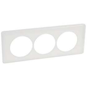Plaque Céliane Laqué 3 postes pour rénovation entraxe 57mm - finition Blanc|Legrand-LEG068809