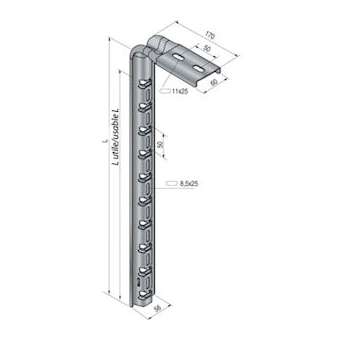 Pendard UFL-40, longueur utile 400 mm, SZ|Niedax France-NDX747006