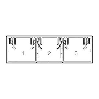 Goulotte Logix 45-160x50-3 compartiment-Livré sans couvercle-PVC Alumnic RAL9006|Planet wattohm-PLW68337