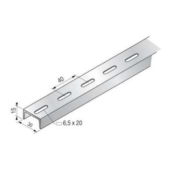 Profilé UPN perforé, 15x30x15, 3m, épaisseur 4, GC|Niedax France-NDX642006