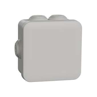 Mureva Box, boite de dérivation IP55 + embouts + bornier 80x80x45, gris|Schneider Electric-SCHENN05204