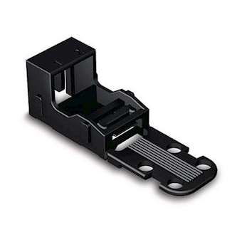 Adapt. fix pour bornes à 2 conducteurs Série 221 - 4 mm², noir|Wago contact-WAG221-502-000-004