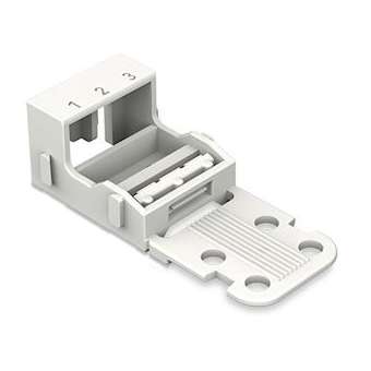 Adapt. fix pour bornes à 3 cond. Série 221 - 4 mm², blanc|Wago contact-WAG221-513