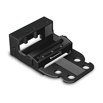 Adapt. fix pour bornes à 5 cond. Série 221 - 4 mm², noir|Wago contact-WAG221-515-000-004