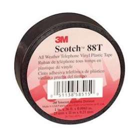 Rouleau de ruban vinyl noir tous temps-88T (11 mx 25mm)|Corning Pouyet-POU88T25