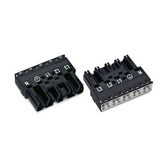 Connecteur mâle 5 pôles sans décharge de traction / Noir|Wago contact-WAG770-215