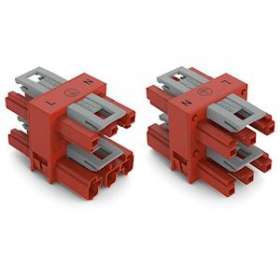 Distributeur triple Connecteurs 1 mâle / 3 femelles 3 pôles / Rouge|Wago contact-WAG770-907