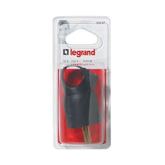 Fiche mâle avec terre plastique Annela avec anneau - blister - noir|Legrand-LEG093907