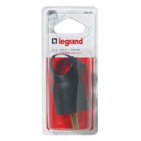 Fiche mâle avec terre plastique Annela avec anneau - blister - noir|Legrand-LEG093907