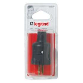 Fiche mâle sans terre caoutchouc 16A - blister|Legrand-LEG093981