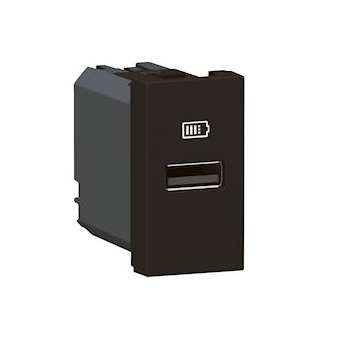 Chargeur USB Type-A Mosaic - 1 module noir pour poste de travail|Legrand-LEG077652L