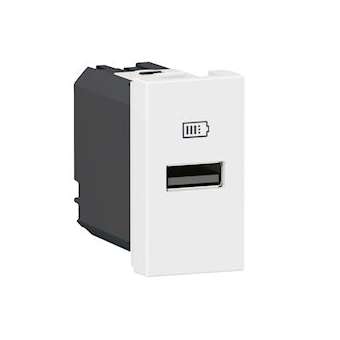 Chargeur USB Type-A Mosaic - 1 module blanc pour poste de travail|Legrand-LEG077650L