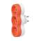 Fiche multiprise 3 prises 2P+T 16A 230V avec sorties frontales - orange