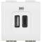 Chargeur 2 USB Type-A + Type-C 3A 5V 15W Livinglight 2 modules 230V - blanc|Bticino-TICBTN4287C2