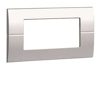 Systo plaque horizontale entraxe 57 4 modules Titane|Hager-HAGWS410T