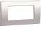 Systo plaque horizontale entraxe 57 4 modules Titane|Hager-HAGWS410T