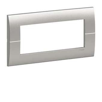 Systo plaque horizontale entraxe 71 5 modules Titane|Hager-HAGWS412T