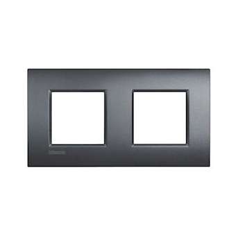 Plaque Livinglight Air Métal monochrome 2+2 modules - Anthracite|Bticino-TICBTLNE4802M2AR