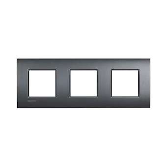 Plaque Livinglight Air Métal monochrome 2+2+2 modules - Anthracite|Bticino-TICBTLNE4802M3AR